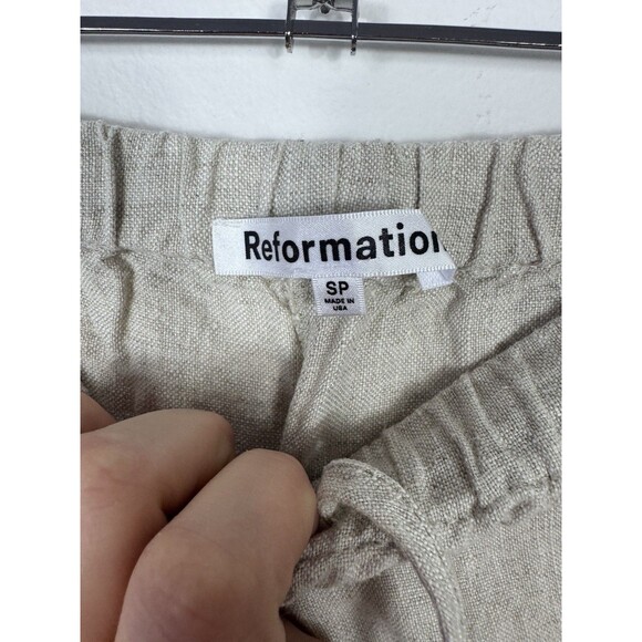 Reformation Wide Leg Cropped Linen Pull On Pants Size Small - Picture 4 of 7